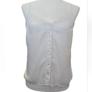 Abercrombie and Fitch Linen Blend Dainty White Tank Top. Size Small